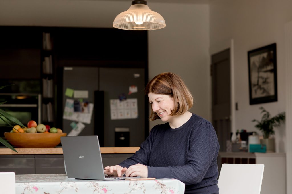 business woman working at her desk