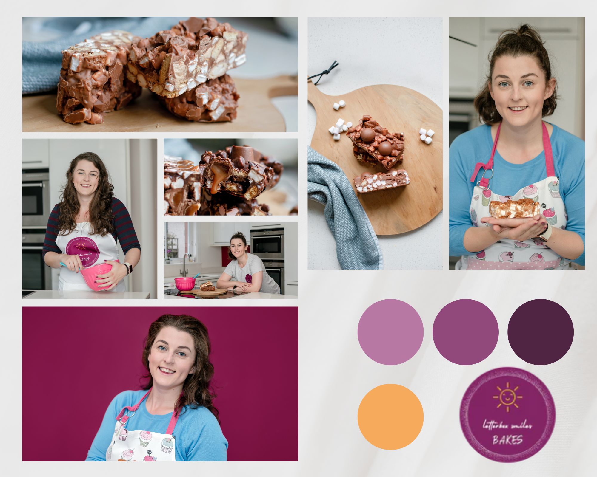 mood board of images for letterbox smiles bakes brand photography