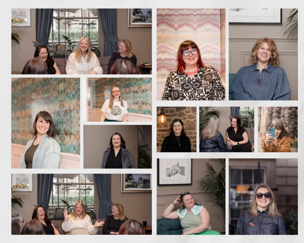 brand photography collage of women indoors