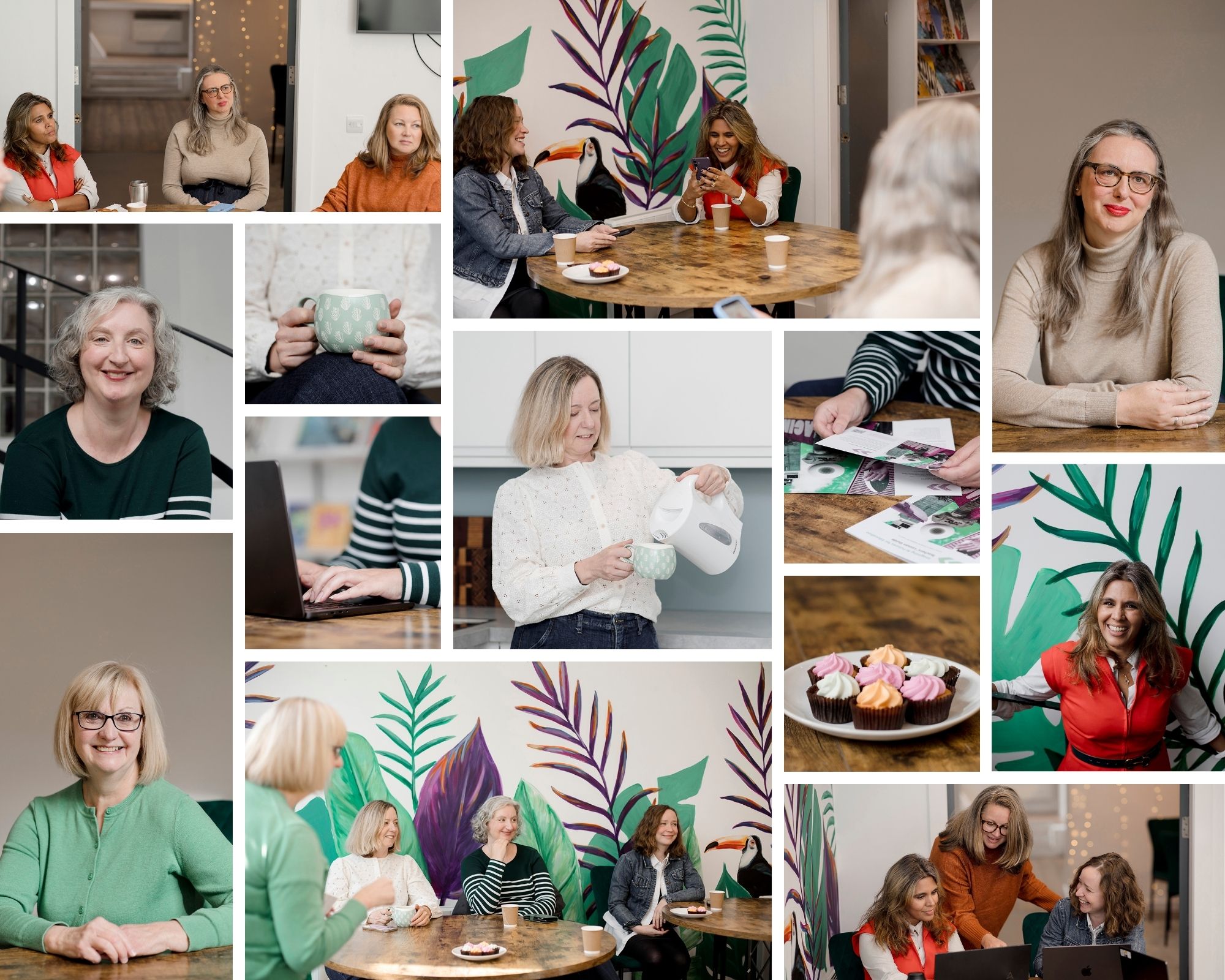 brand photography collage of women indoors