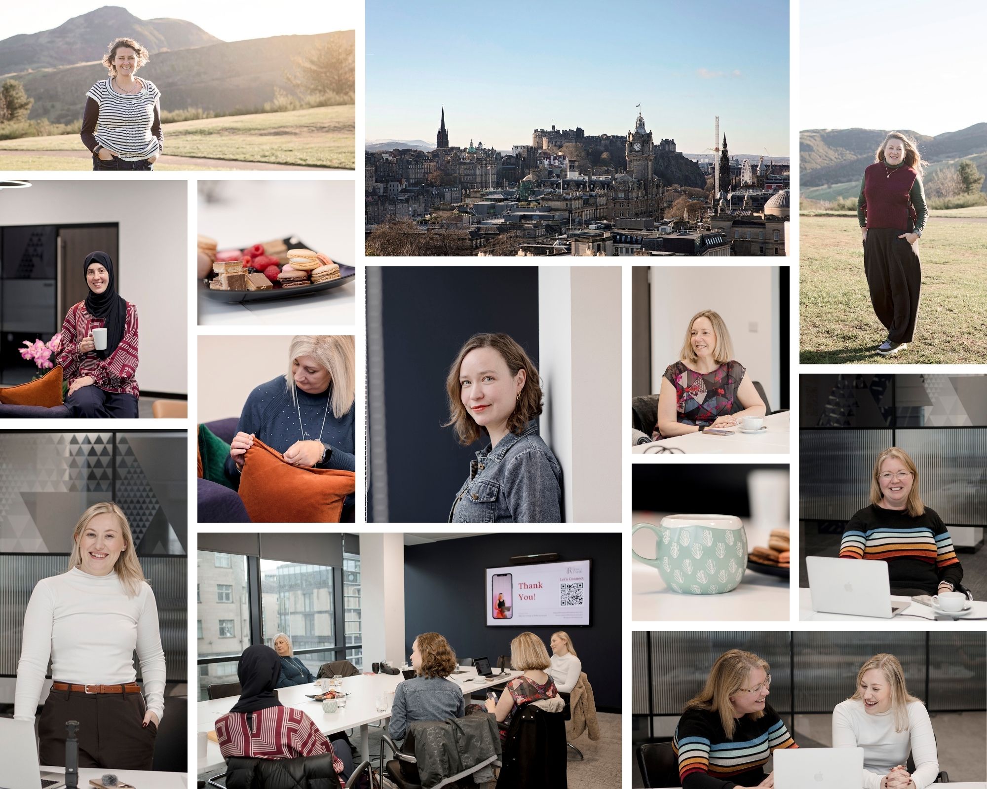 brand photography collage of women indoors and outdoors